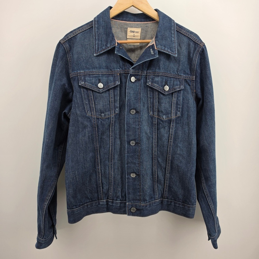Gap 1969 Mens Kaihara Japanese Selvedge Denim Jacket Medium Indigo Trucker M